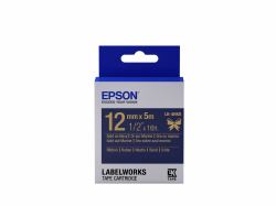 epson consumer et Epson Satin Ribbon – Navy/Gold 12mm[5m] – LK-4HKK 