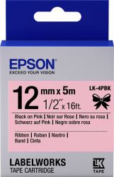 epson consumer et Epson Satin Ribbon – Pink/Black 12mm[5m] – LK-4PBK 