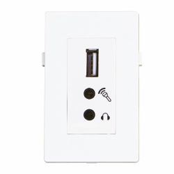 Garbot USB2.0+2x Mini Jack Module - 20 cm. White 