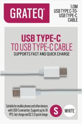 GRATEQ 85056QC USB cable USB 2.0 1 m USB C White 