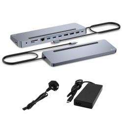 i-tec USB-C Metal Ergonomic 3x 4K Display Docking Station with Power Delivery 100 W + Universal Charger 100 W 