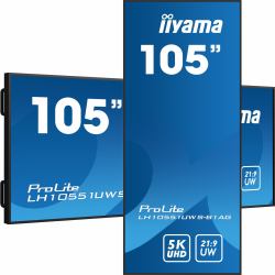 iiyama LH10551UWS-B1AG Signage Display Digital signage flat panel 2.66 m [104.7"] LED 500 cd/m² UltraWide 5K HD Black 24/7 