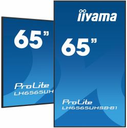 iiyama LH6565UHSB-B1 Signage Display Kiosk design 163.8 cm [64.5"] LED Wi-Fi 800 cd/m² 4K Ultra HD Black Built-in processor Android 11 24/7 