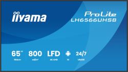 iiyama LH6566UHSB-B1AG Signage Display Digital signage flat panel 165.1 cm [65"] LCD Wi-Fi 800 cd/m² 4K Ultra HD Black Built-in processor Android 24/7 