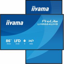 iiyama LH8664UHS-B3AG Signage Display Digital signage flat panel 2.17 m [85.6"] Wi-Fi 500 cd/m² 4K Ultra HD Black Built-in processor Android 24/7 