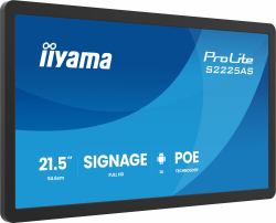 iiyama ProLite S2225AS-B1P Digital signage flat panel 54.6 cm [21.5"] LCD Wi-Fi 500 cd/m² Full HD Black Built-in processor Android 24/7 