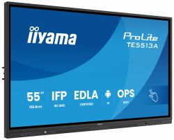 iiyama TE5513A-B2AG Signage Display Interactive flat panel 138.7 cm [54.6"] Wi-Fi 500 cd/m² 4K Ultra HD Black Touchscreen Built-in processor Android 24/7 