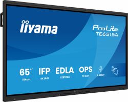 iiyama TE6515A-B2AG Signage Display Kiosk design 163.8 cm [64.5"] Wi-Fi 550 cd/m² 4K Ultra HD Black Touchscreen Built-in processor Android 24/7 