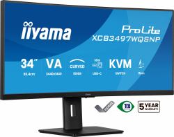 iiyama ProLite XCB3497WQSNP-B1 computer monitor 86.4 cm [34"] 3440 x 1440 pixels UltraWide Quad HD LED Black 