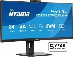 iiyama ProLite XCB3497WQSNPH-B1 computer monitor 86.4 cm [34"] 3440 x 1440 pixels UltraWide Quad HD LED Black 