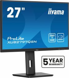 iiyama ProLite XUB2797QSN-B2 computer monitor 68.6 cm [27"] 2560 x 1440 pixels Quad HD LED Black 