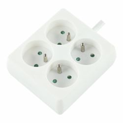 logon professional 4-WAY POWER STRIP: WHITE - - 16A - 1.5M CABLE - CARRE - Warranty: 24M