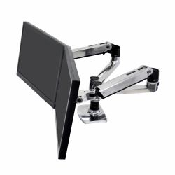 Ergotron LX Series 45-245-026 Flachbildschirm-Tischhalterung 68,6 cm [27"] Tisch/Bank Silber (LX DUAL SIDE BY SIDE ARM POLISH - 27IN 18.1KG LIFT33 MIS-D 10Y WA)
