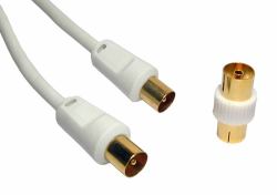 Cables Direct TV Coax Koaxialkabel 15 m F Weiß (CDL 15m TV +Female Coupler - White)
