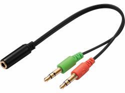 Sandberg Headset converter[mobile] > PC (Headset converter[mobile] to - PC Headset converter[mobile] - <gt/> PC, 2 x 3.5mm, Male, 3.5mm, Female, Black - Warranty: 60M)