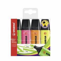 STABILO BOSS ORIGINAL marker 4 pc[s] Chisel tip Multi (Stabilo BOSS Original Assorted Wallet [4])