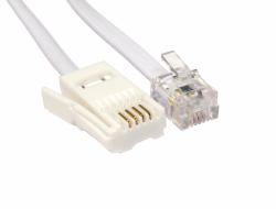 Cables Direct BT - RJ11 10m Weiß (CDL 10m Crossover RJ11 [M]-BT [M])