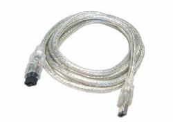Cables Direct IEEE-120 Firewire-Kabel 2 m 6-p 9-p Silber, Durchscheinend (CDL 2m Firewire 9 Pin - 6 Pin)