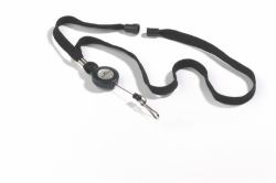 Durable Textile Necklace 10 with Badge Reel 10 pc[s] (Durable Badge Reel Lanyard Black [10])