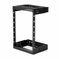 StarTech.com 15U 19" Wall Mount Network Rack - Adjustable Depth 12-20" 2 Post Open Frame Server Room Rack for AV/Data/ IT Communication/Computer Equipment/Switch w/Cage Nuts & Screws (WALL MOUNT RA...