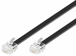 Microconnect MPK110B Telefonkabel 10 m Schwarz (Modular Straight RJ12 6C6P 10m - Black, Flat Cable - Warranty: 300M)