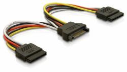 DeLOCK Cable Power SATA 15pin > 2x SATA HDD – straight 0,15 m (Delock Adapter SATA Strom 15-pin -> 2x SATA gerade)