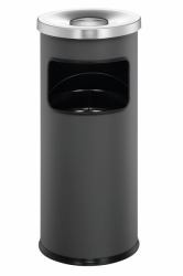 Durable 3332 17l Rund Metall Dunkelgrau Abfallkorb (Durable Round Ashtray Bin 17L Grey)