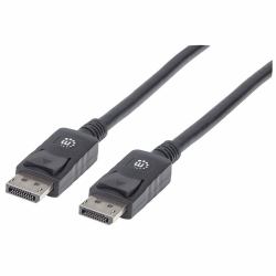 Manhattan 4K@60Hz DisplayPort-Kabel, DisplayPort-Stecker auf DisplayPort-Stecker, 1 m, schwarz (DisplayPort 1.2 Cable, 4K@60hz, 1m, Male to Male, Equivalent to Startech DISPL1M, With Latches, Fully...