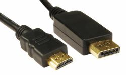 Cables Direct Display Port/HDMI, 3m DisplayPort Schwarz (CDL 3m DisplayPort [M] - HDMI [M])