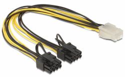DeLOCK 83433 internal power cable 0.3 m (PCI Express power cable 6 pin - female <gt/> 2 x 8 pin male - 30 cm - Warranty: 12M)