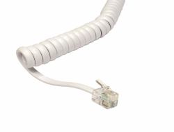 Cables Direct RJ-10 2m Weiß (CDL 2m Coiled Handset Cord - White)