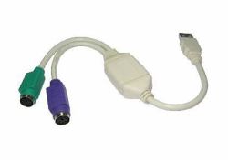 Cables Direct CDLSB-902 PS/2-Kabel 2x 6-p Mini-DIN USB A Weiß (CDL USB to PS/2 Adapter)