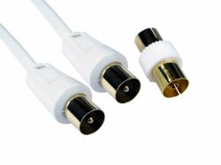 Cables Direct TV Coax 2m Koaxialkabel F Weiß (CDL 2m TV Cable+Female Coup -White)