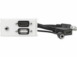 Vivolink WI221281 Steckdose HDMI + USB A + 3,5mm Weiß (Outlet Panel HDMI, USB, AUD - .)