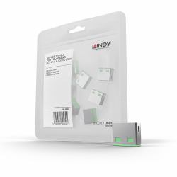 Lindy 40461 Schnittstellenblockierung USB Typ-A Grün Acrylnitril-Butadien-Styrol [ABS] 10 Stück[e] (USB PORT BLOCKERS PACK OF 10 GREEN)