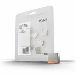 Lindy 40463 Schnittstellenblockierung USB Typ-A Orange Acrylnitril-Butadien-Styrol [ABS] 10 Stück[e] (USB Port Blocker [without key] - 10pack Orange - Warranty: 24M)