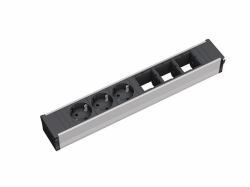 Bachmann 912.006 Verlängerungskabel 3 AC-Ausgänge Schwarz, Silber (CONI 3xSchuko & 3xEmpty)