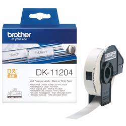 Brother DK-11204 Etiketten erstellendes Band Schwarz auf weiss (DK SINGLE LABLE ROLLS - F/ QL-500/550 400PCS/RL 17X54MM)