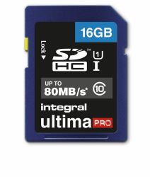 Integral INSDH16G10-80U1 Speicherkarte 16 GB SD UHS-I (16GB SDHC CL10 UHS 1 U1 80 MBS INTEGRAL)