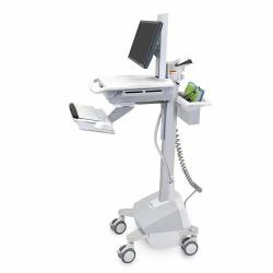 Ergotron StyleView EMR Cart with LCD Pivot, LiFe Powered, EU Aluminium, Grau, Weiß Flachbildschirm Multimedia-Wagen (StyleView 42 EMR-Wagen / LCD-GrÃ¶Ãe<=22" / Belastb.14,1kg / Anheb.63cm / N...