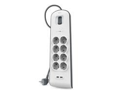 Belkin BSV804VF2M Spannungsschutz Weiß 8 AC-Ausgänge 2 m (Belkin - strÃ¸mstÃ¸dsbeskytter)