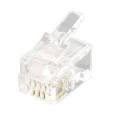 Equip Telefon Stecker, RJ11, 4P4C (Equip 121111 Modular Plug RJ11 4P4C; [6u"] Unshielded for Flat Cable; set of 100pcs. [2Years warranty])