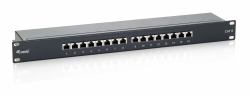 Equip 16-Port Cat.6 Geschirmtes Patch Panel, Schwarz (Equip Patchpanel CAT6 16 Port black 19" [1HE])