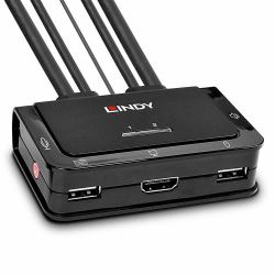 Lindy 42340 Tastatur/Video/Maus [KVM]-Switch Schwarz (2 PORT HDMI USB 2.0 & AUDIO KVM SW)
