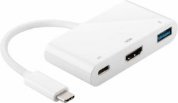 Microconnect USB3.1CCOM2 USB graphics adapter White (USB-C to USB 3.2 Gen 1 - /HDMI/USB-C HDMI1.4 - Female/USB3.0A Female/ USB-C Female, 0,2m, white - Warranty: 300M)