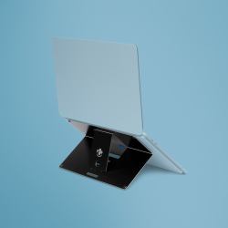 R-Go Tools Laptopständer R-Go Riser Attachable, verstellbar, integriert auf Ihrem Laptop, Aluminium, schwarz (LAPTOP STAND R-GO RISER - INTEGRATED WITH YOUR LAPTOP ALUM)
