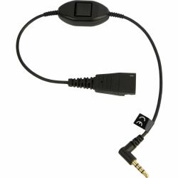 Jabra LINK Mobile QD to 3_5mm, w. Answer Button (LINK MOBILE QD TO 3.5 MM W.PTT - SUPERVISOR CORD)