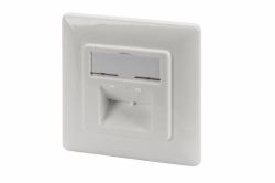 Digitus CAT 6A Klasse EA Anschlussdose, geschirmt 2x RJ45, LSA, reinweiß, Unterputz, vertikale Kabelinstallation (DIGITUS CAT 6A NETWORK OUTLET - CLASS EA FLUSH VERTIKAL)