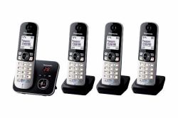 Panasonic KX-TG6824GB telephone DECT telephone Caller ID Black, Silver (KX-TG6824GB EU Version - KX-TG6824GB, DECT telephone, - 120 entries, Caller ID, Black, Silver - Warranty: 12M)