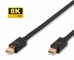 Microconnect MDPMDP1BV1.4 DisplayPort-Kabel 1 m Mini DisplayPort Schwarz (8K Mini Displayport Cable 1m - version 1.4, Gold-plated plugs - Max. Resolution : 8K 60Hz - Warranty: 300M)